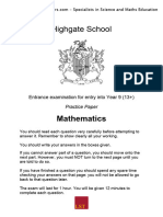 8. Highgate_13+_SampleMaths_Test_2013