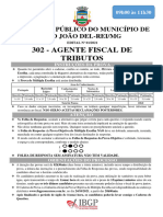 Ibgp 2021 Prefeitura de Sao Joao Del Rei MG Agente Fiscal de Tributos Prova