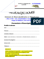 Sehaquame New Fiche D'inscription