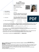 Learner'S Licence: Form 3 (See Rule 3 (A) and 13)