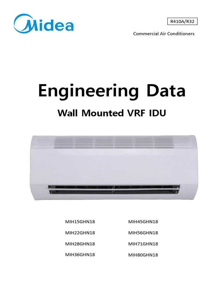 Midea V8 Wall Mounted VRF Units Data | PDF | Pipe (Fluid Conveyance ...