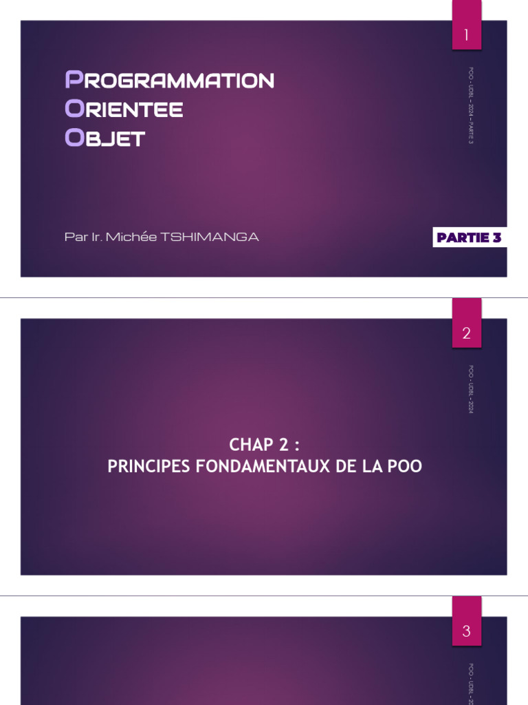 Principes Fondamentaux de la POO | PDF | Classe (informatique ...