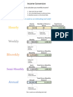 Income Conversion Chart