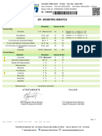 BH - Biometria Hematica: Elemento Resultado Valores de Ref. Formula Roja