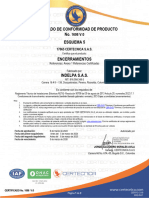 Certificado Producto - Tableros Distribución - INDELPA