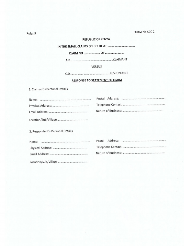 Response To Statement of Claim | PDF