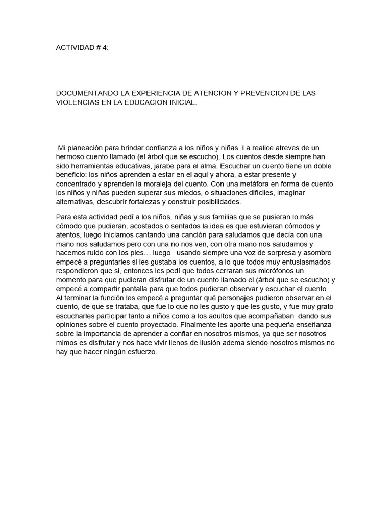 Actividad # 4 | PDF | Artes del Lenguaje y Comunicación