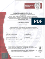 Iso 9001 Certificado de Calidad Novopan Actual