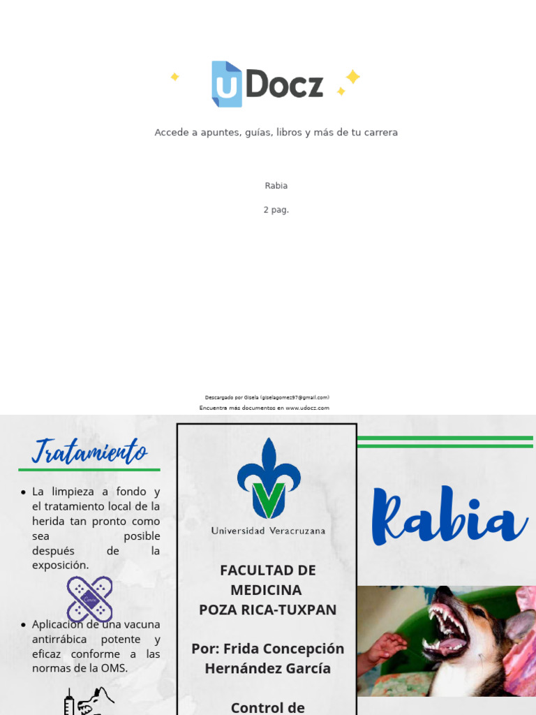 Guía sobre la rabia: síntomas y prevención | PDF | Rabia | Inmunología