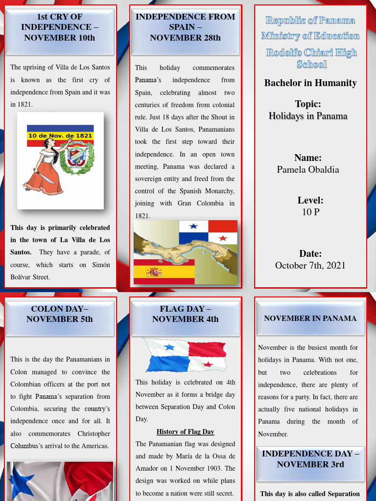 Panama's November Independence Holidays | PDF | Panama