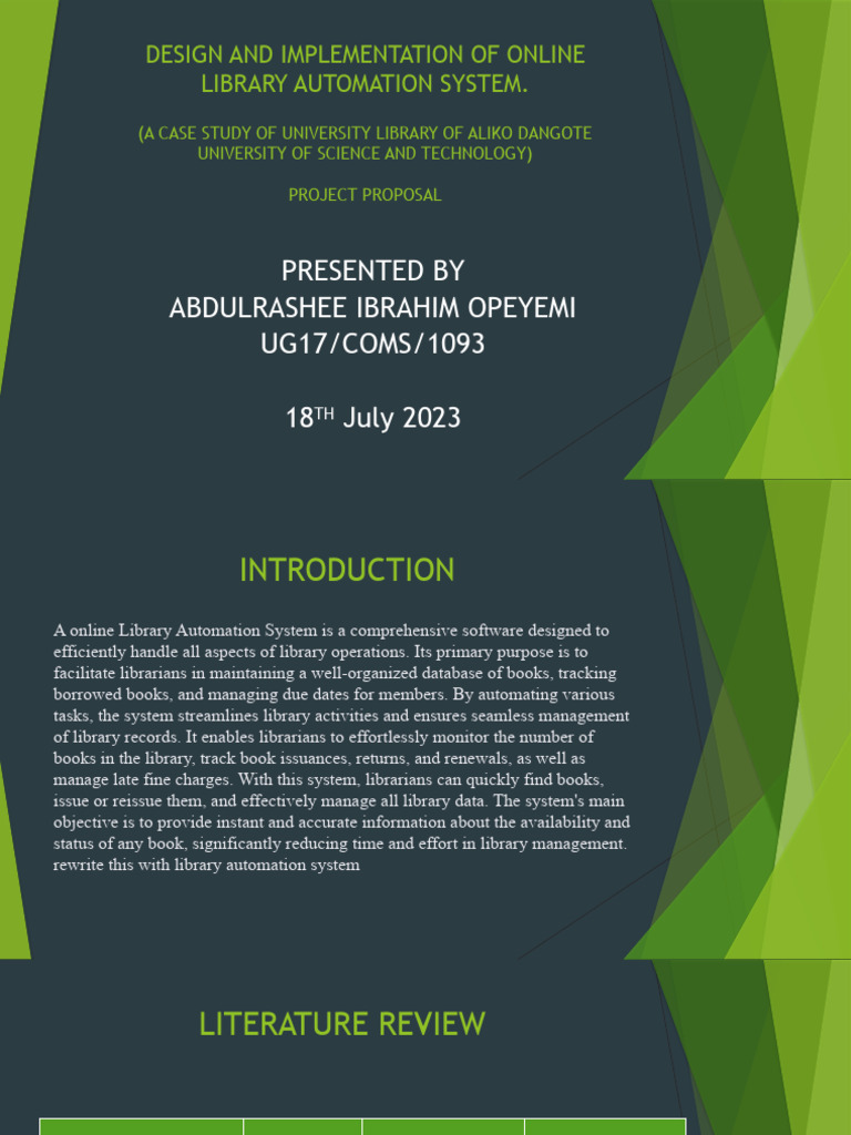 Design and Implementation of Online Library Automation System | PDF ...
