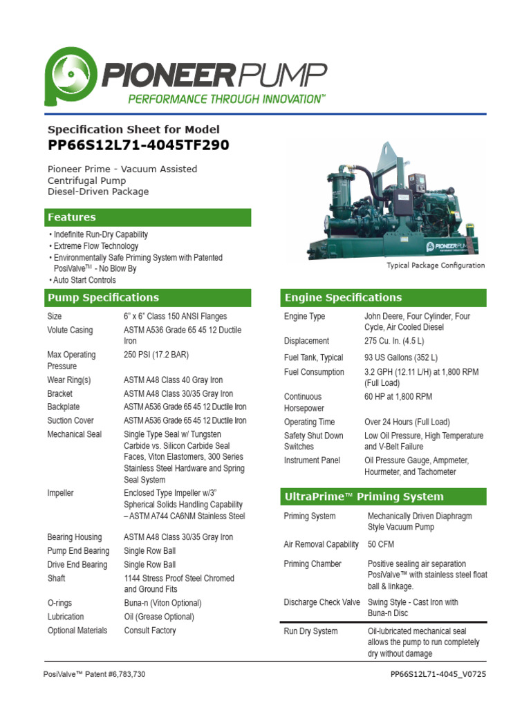 PP66S12L71 4045TF290 - PKG Spec | PDF | Pump | Bearing (Mechanical)