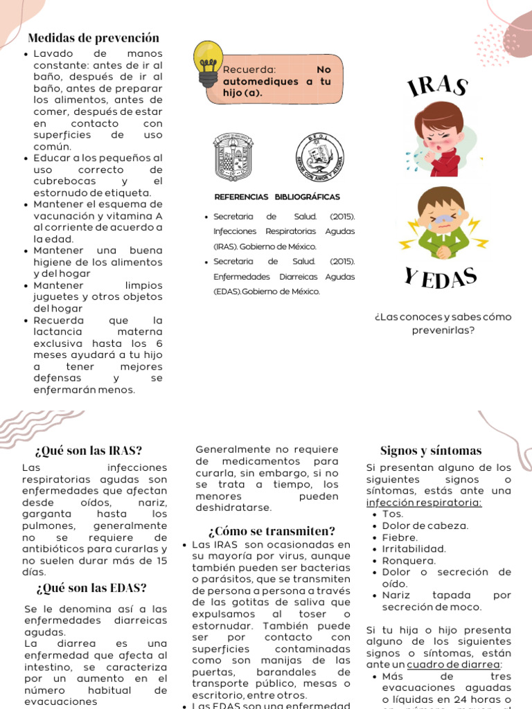 Tríptico IRAS y EDAS | PDF | Diarrea | Ciencias de la Salud