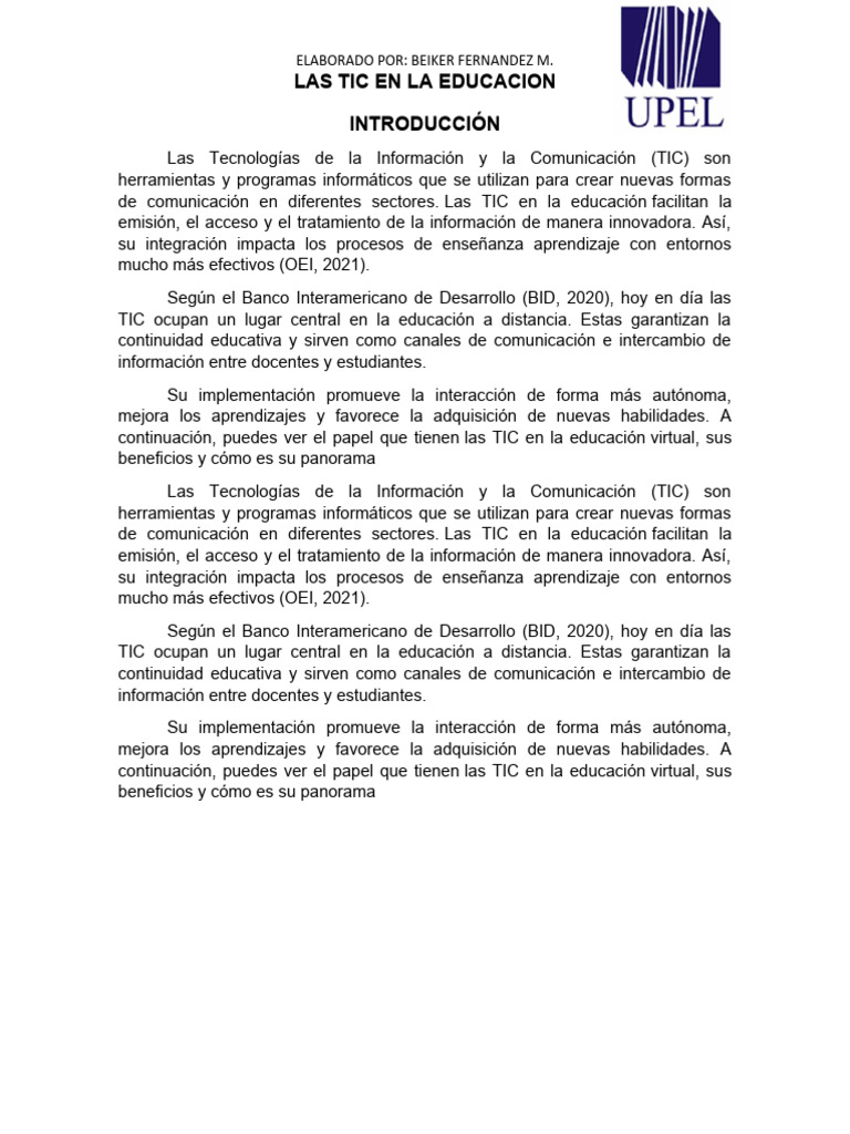 Impacto de las TIC en la educación | PDF | Enseñando | Tecnología de ...