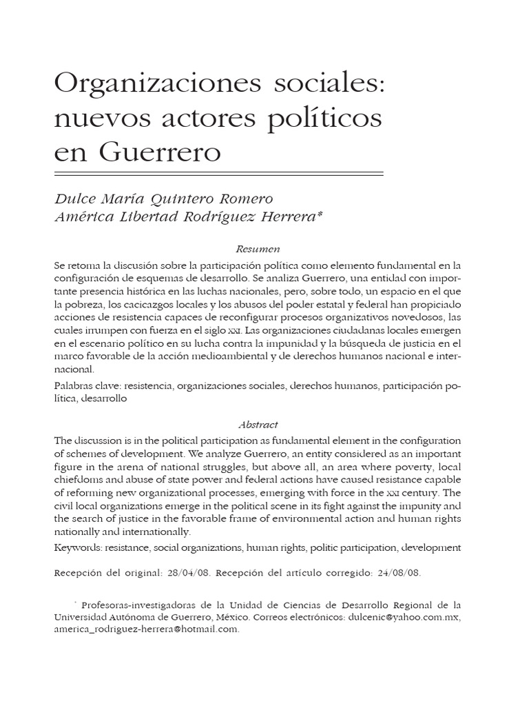 Nuevos Actores Politicos Pdf México Ambientalismo