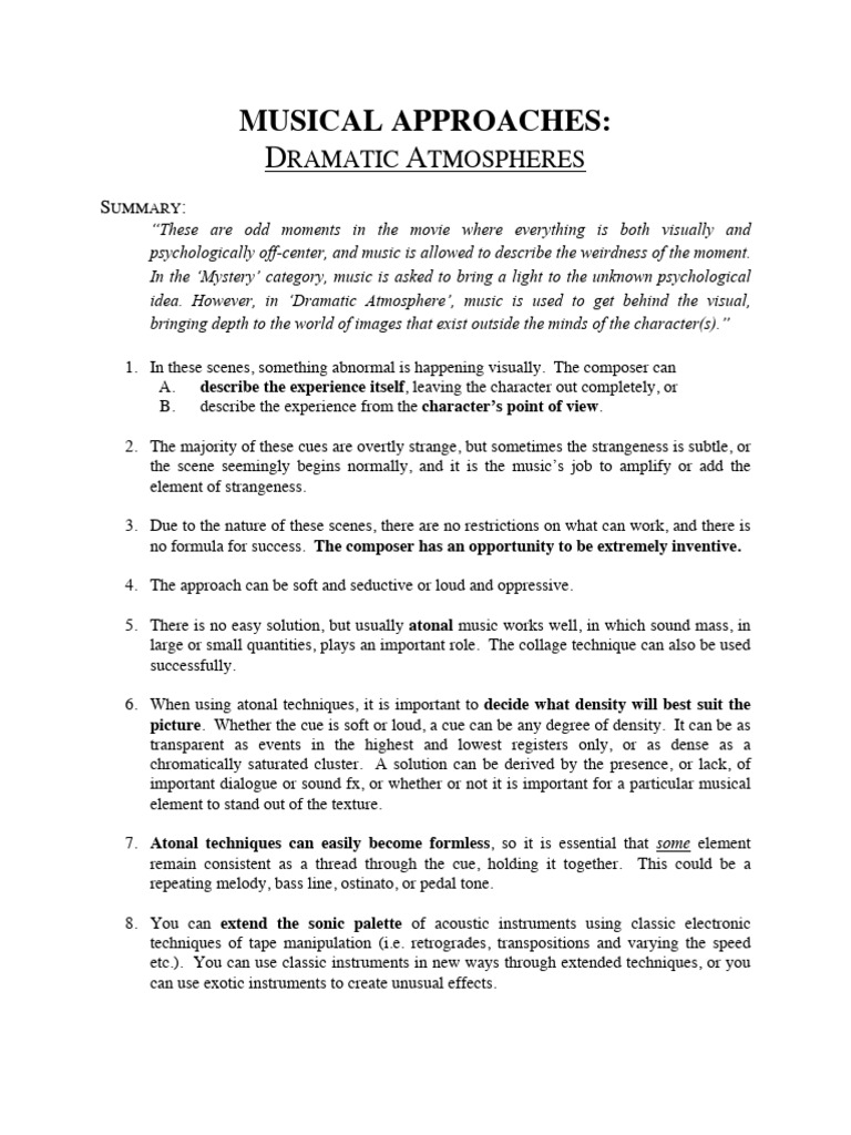 Dramatic Atmos Summary - CW - 2010 | PDF | Musicology
