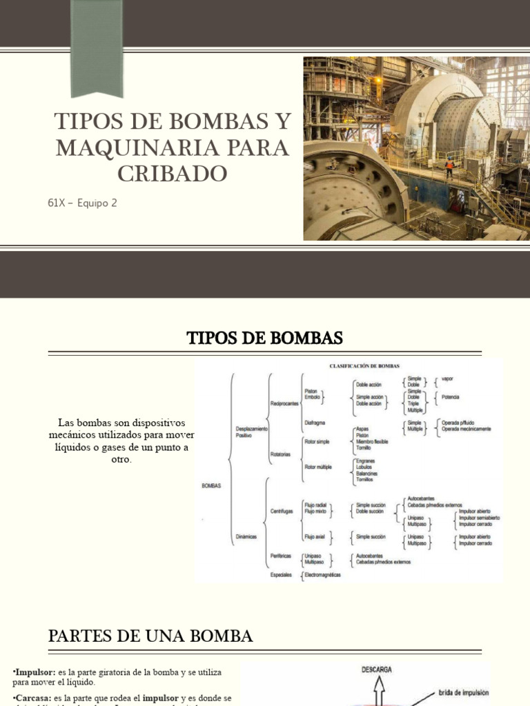 Tipos de Bombas y Maquinaria para Cribado | PDF | Bomba | Ingeniería ...