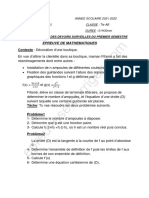 1ER DEVOIR DU 1ER SEMESTRE MATHÉMATIQUES Tle AB 2021-2022 CEG LE NOKOUE