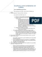 Los Testigos de Jehová y como contestarles con la Biblia