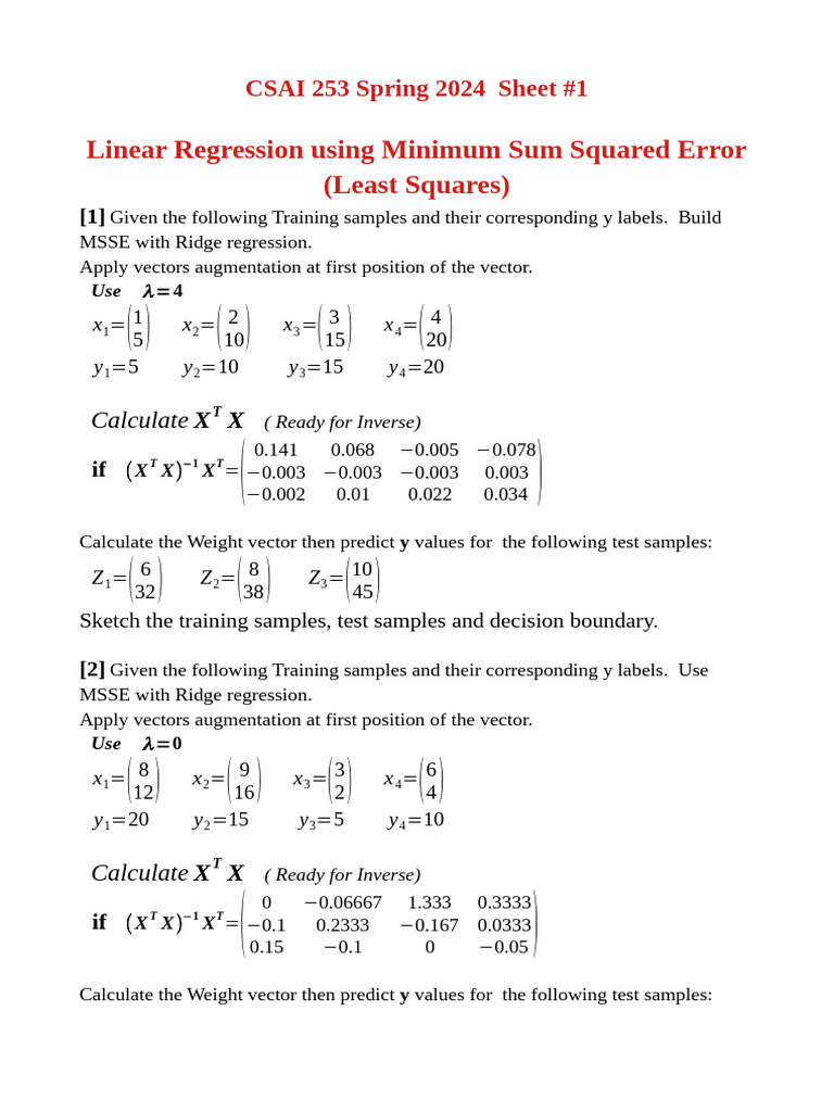Linear Regression and Classification Techniques | PDF | Statistical ...