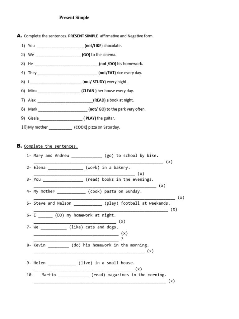 Present Simple Exercises and Rules | PDF