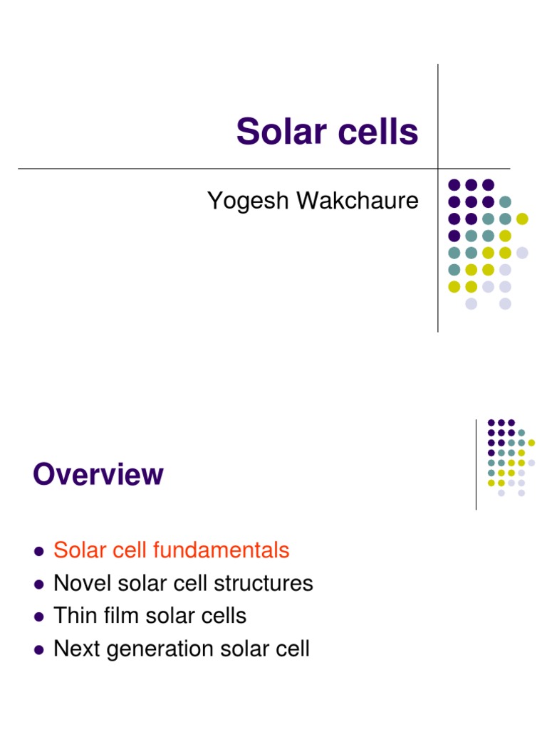 Solar Cell Technologies Overview | PDF | Solar Cell | Thin Film Solar Cell