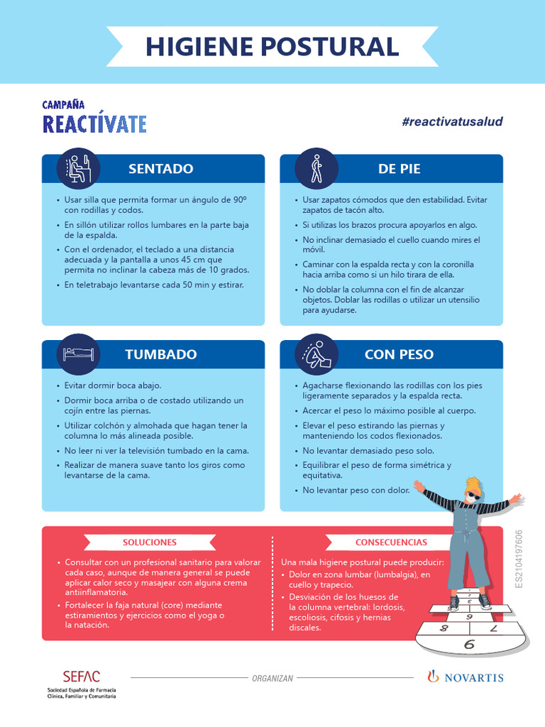 Infografia Higiene Postural | PDF | Dolor lumbar | Sistema ...