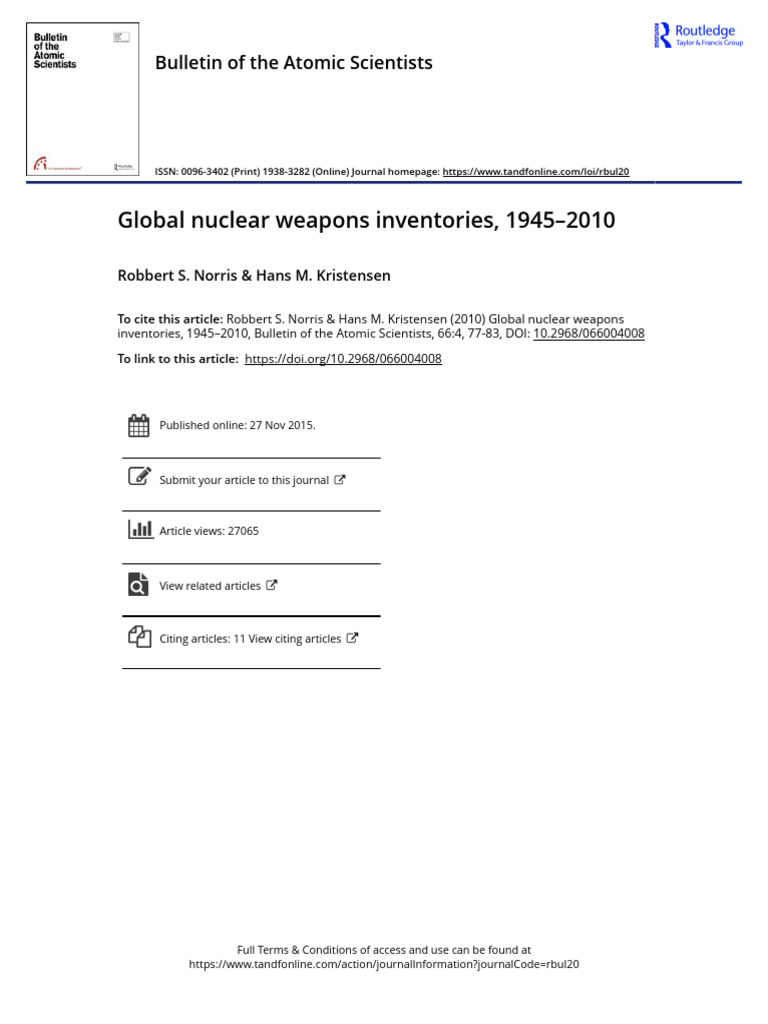 Global nuclear stockpiles 1945 2010 pdf nuclear weapons nuclear