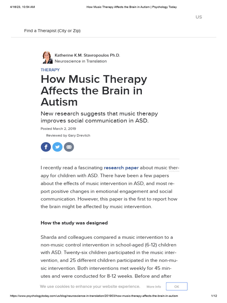 How Music Therapy Affects The Brain in Autism - Psychology Today | PDF ...