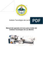 Manual de Prácticas Torno de Taller de Mecánica ITLM