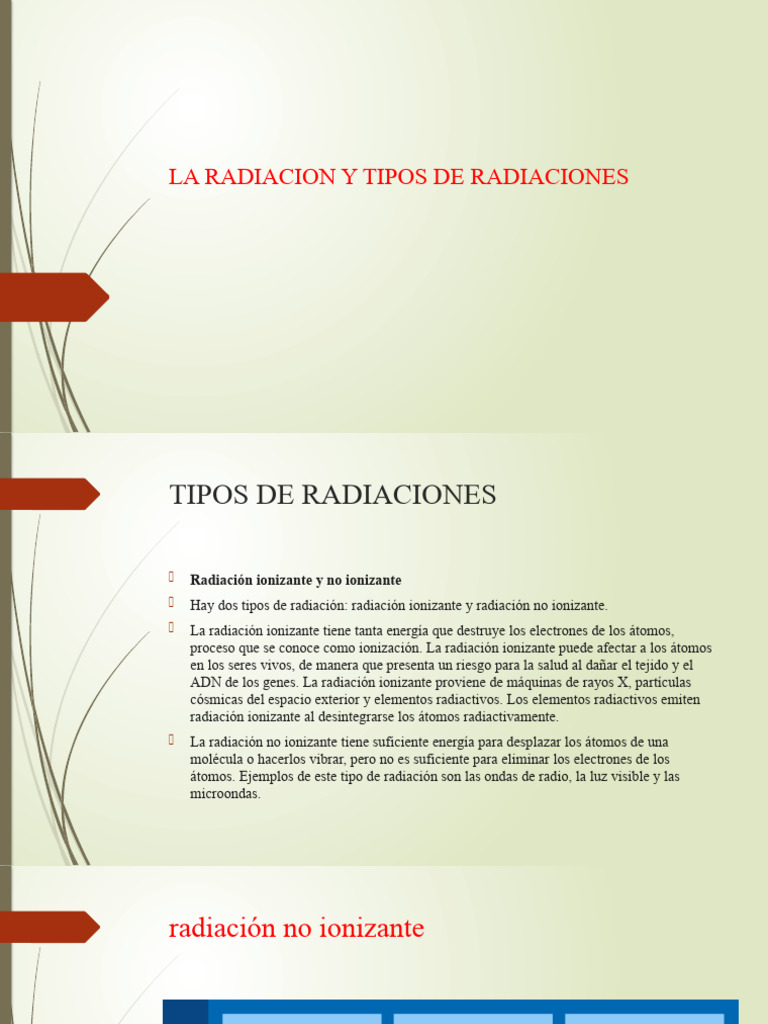 La Radiacion y Tipos de Radiaciones | PDF | Relaciones personales ...