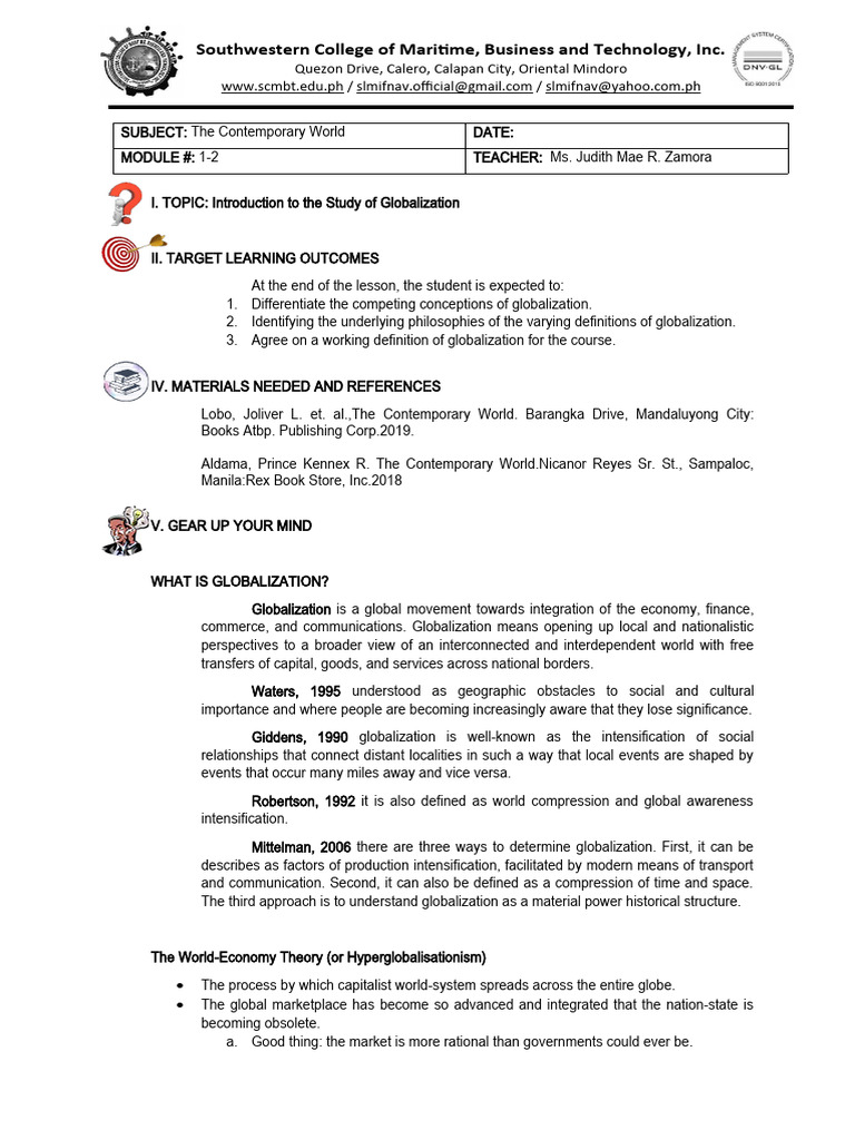 Understanding Globalization Concepts | PDF | Globalization | Capitalism