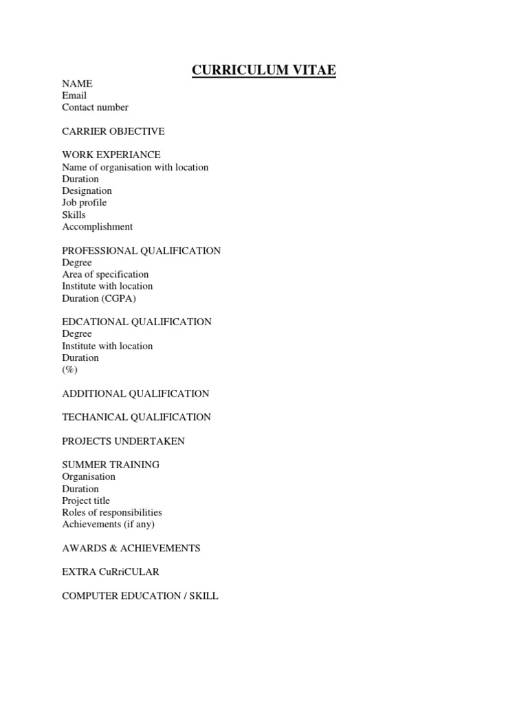 CV Format - Final | PDF | Career & Growth | Business