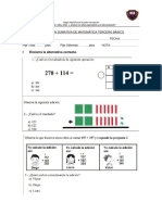 Evaluación Sumativa de Matemática Tercero Básico