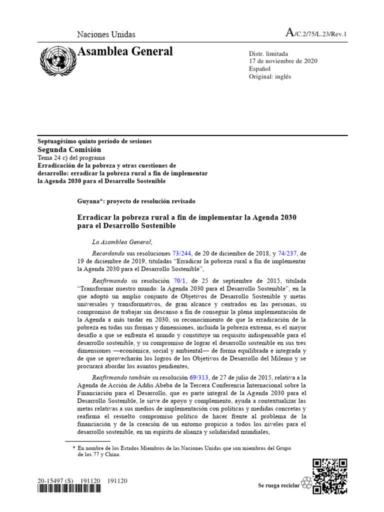 A c 2 75 l 23 rev 1 es pdf reducci n de pobreza pobreza