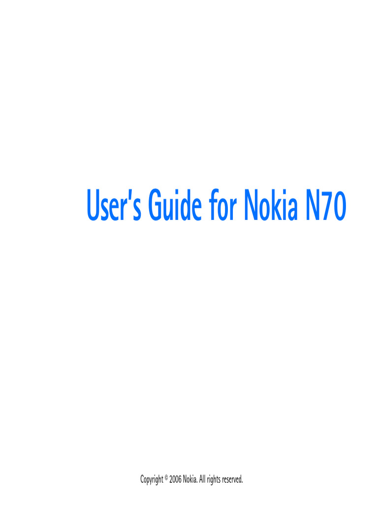 Nokia N70 APAC UG en | PDF | Computer File | Battery Charger