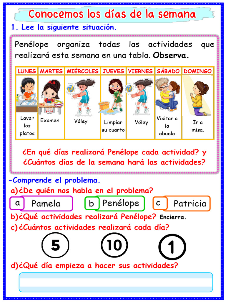 F. Conocemos Los Días de La Semana | PDF