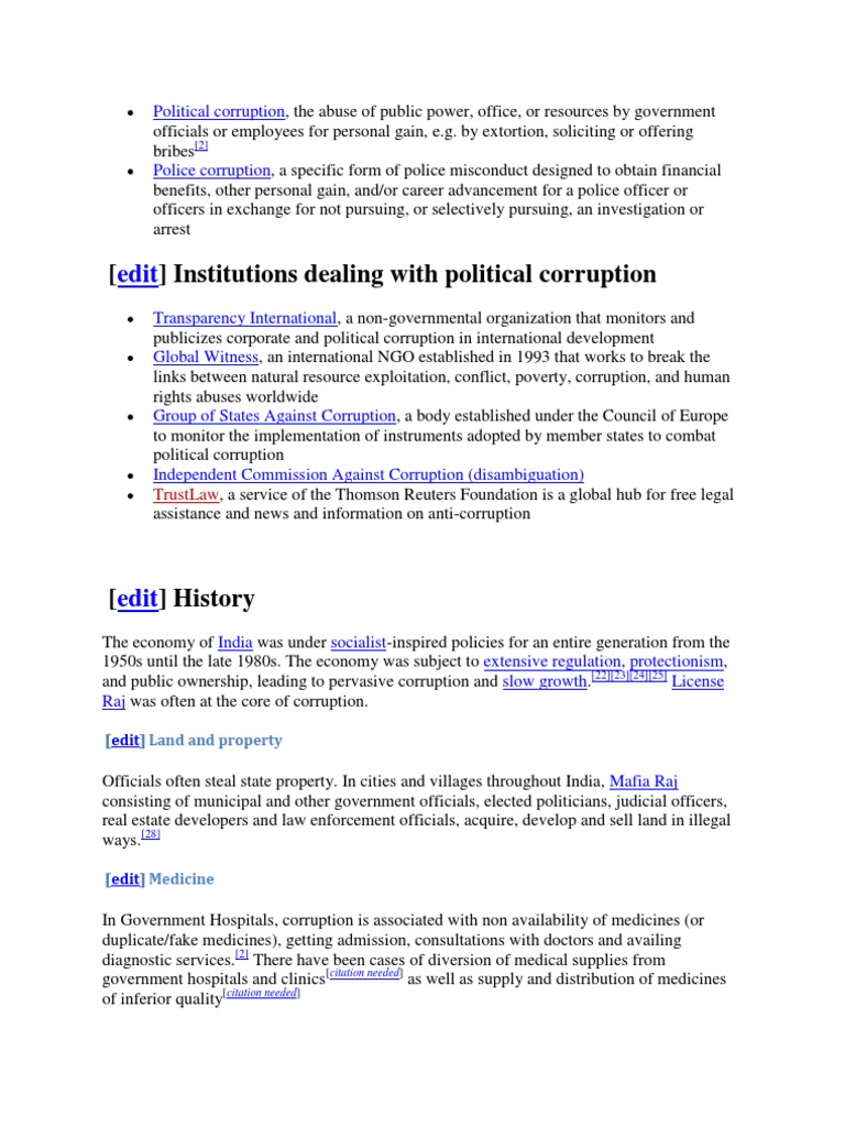 Institutions Dealing With Political Corruption Trustlaw Political Corruption Bribery