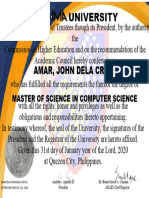 Amar, John Dela Cruz: Master of Science in Computer Science
