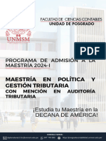 Maestria en Política y Gestión Tributaria Con Mencion en Auditoria Tributaria 2024-I