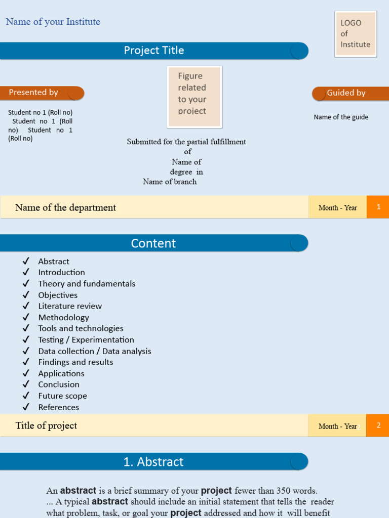 Project Presentation Template | PDF | Methodology | Theory