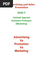 Advertising and Sales Promotion: Unit-1