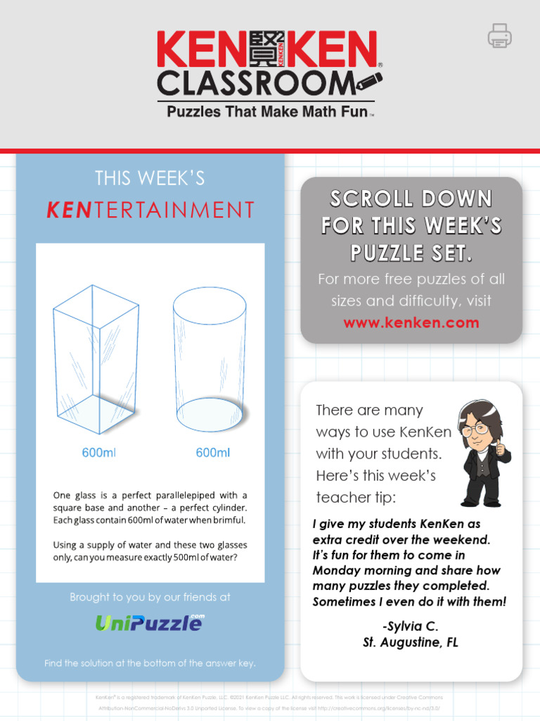 KenKen Feb 23 UNI | PDF | Games Of Mental Skill | Logic Puzzles