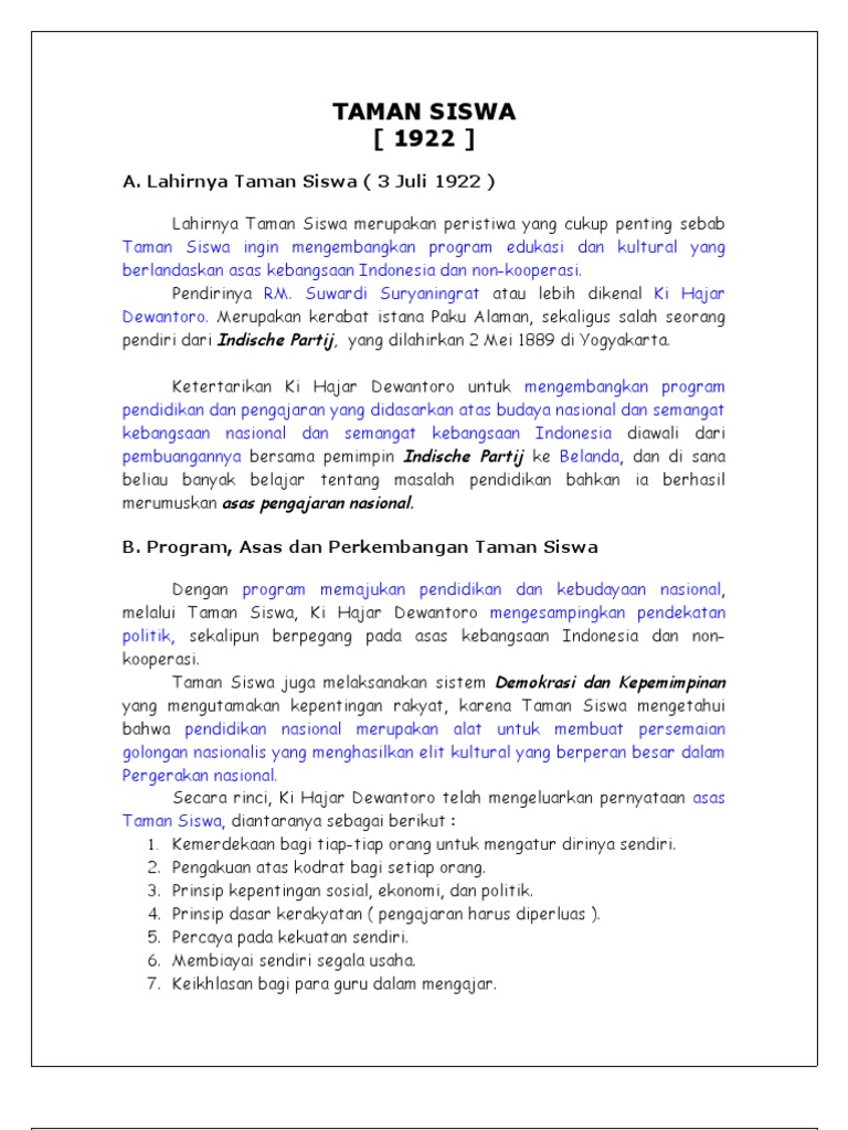 Sejarah Taman Siswa
