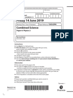 Edexcel GCSE Combined Science Physics Higher Paper 2 QP