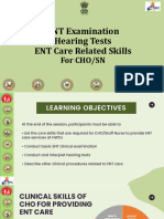 ENT Care For CHO & SN-ENT Care Related Skills & ENT Examination