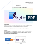 Lecture 5 Getting Started With SQL - Using SQLite