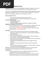 DIAGNOSTIC AND LABORATORY TESTS (Lecture) 1