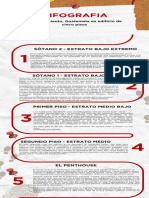 Infografía Proceso Investigación Criminología Recortes Papel Rojo y Marrón