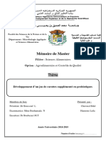 Développement D'un Jus de Carottes Supplémenté en Probiotiques